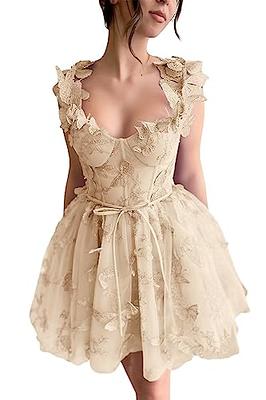 Mini/Short Light Champagne Prom Dress, Short Puffy Homecoming