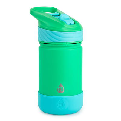 Contigo Kids Stainless Steel Water Bottle with Autospout Straw Lid  Blueberry and Green Apple, 13 fl oz.