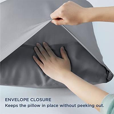 Bedsure Cooling Pillow Case Queen Size 2 Pack - Rayon Made from Bamboo,  White Chill Pillowcase, Soft & Breathable Pillow Covers with Envelope  Closure
