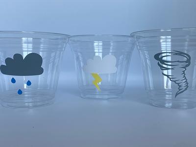 Weather Party Cups Tornado Party Cups Rain Cloud Thunder 