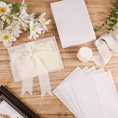 30 Pcs Vellum Jackets for 5x7 Invitations, Pre-Folded Vellum Paper  Invitations, Translucent Wedding Invitations Wraps 50 Pcs Gold Self  Adhesive