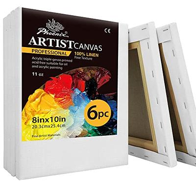US Art Supply 20 x 30 inch Stretched Canvas 12-Ounce Triple Primed, 6-Pack  - Professional Artist Quality White Blank 3/4 Profile, 100% Cotton