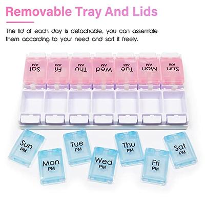 Weekly Pill Box Daily AM PM 7 Detachable Cute Pill Case Medication