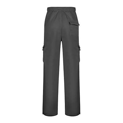 Mens Sweatpants Casual Heavyweight Fleece Cargo Pants Wide Leg