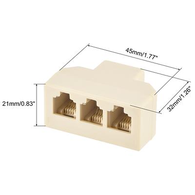 2pcs 6P4C RJ11 Dual Female to Male Telephone Cable Splitter