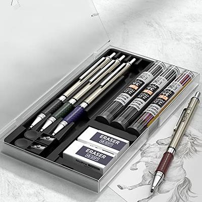 Nicpro 6PCS Art Mechanical Pencils Set, 3 PCS Metal Drafting