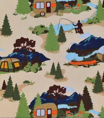 Last Yard, Wilderness Camping Fabric - Campers Tents Lake Wildlife Fishing  Campground 100% Lightweight Cotton - Yahoo Shopping