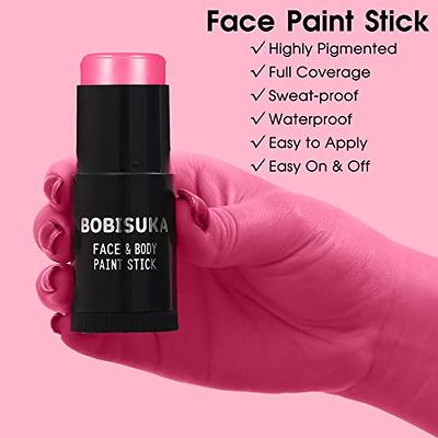 BOBISUKA Pink Face Body Paint Stick, Waterproof Pink Eye Black