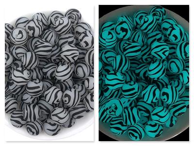 15mm Zebra Print Glow in The Dark Silicone Beads, Beads Wholesale - Yahoo  Shopping