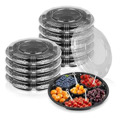 10 Pcs Round Plastic Appetizer Tray with Lid - 6 Compartment Container,12.6  Inches Veggie Fruit Snacks Trays Disposable Food Storage Containers,Food  Serving Platter for Party and Buffet with 100 Forks - Yahoo Shopping