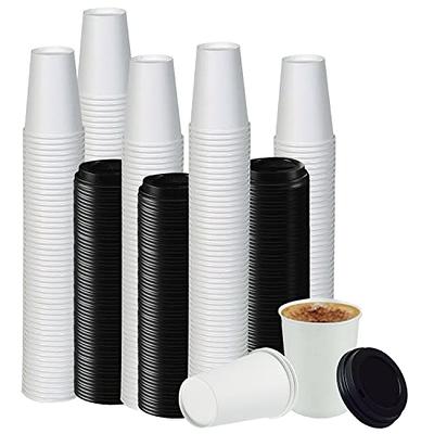 Galashield Insulated Disposable Coffee Cups with Lids [50 Sets] 10 oz Corrugated Ripple to Go Paper Hot Beverage Cups - Black