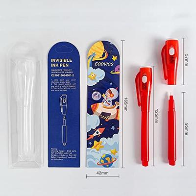  3 Pieces Light Ink Pen Invisible Ink Marker Disappearing Ink  Secret Pens for Kids with 3 Pieces UV Light Keychain Light Mini UV Led  Flashlight Marker Keychain for Secret Note