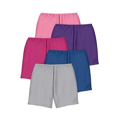 Comfort Choice Women's Plus Size Cotton Boxer 10-Pack Underwear