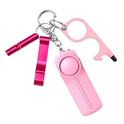 AMIR Safety Keychain Set for Women with Personal Safety Alarm, Whistle and  Pom Pom, Grey