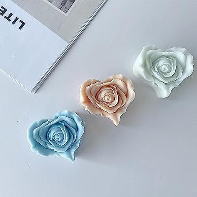 3D Rose Flower Silicone Candle Molds Valentine Heart Shaped DIY