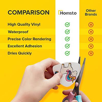  Homsto Vinyl Sticker Paper, Matte Printable Vinyl Sticker  Paper for Inkjet Printer, Quick-Drying, Water and Scratch-Resistant,  Self-Adhesive for Most Surfaces, 8.5 x 11 Inches, 20 Sheets : Office  Products