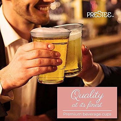 Prestee 200 Clear Plastic Cups | 16 oz Plastic Cups | Disposable Cups | Pet Clear Cups | Plastic Water Cups | Plastic Beer Glass | Clear Plastic Party