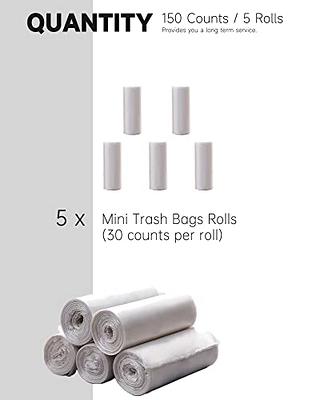 150 Counts / 5 Rolls Mini Trash Bags for Mini Trash Can - MONGTINGLU 0.5  Gal Garbage Bags for Small Trash can/Mini Desktop Trash Can, Fit to 2 Liter  or Less Trash Can (Clear) - Yahoo Shopping