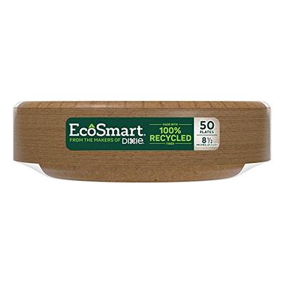 EcoSmart by Dixie Disposable Paper Plates, 100% Recycled Fiber, Brown, 10  in, 25 Count