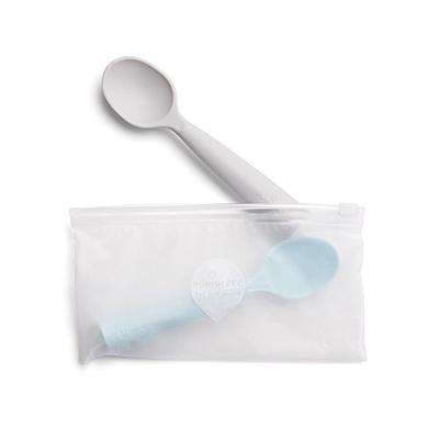 Miniware Silicone Teething Spoon Set - Gray & Aqua