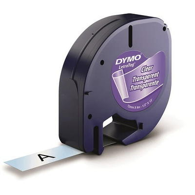 Label KINGDOM Label Tape Compatible with DYMO LetraTag Refills White Paper  91330 10697, 1/2 x 13' 12mm x 4m Black on White Label Maker Tape for dymo  Letra Tag LT-100H Plus Printer