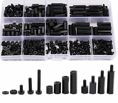 Jucoan 380 PCS M3 Male Female Nylon Hex Spacer Standoffs Screws Nuts  Assortment Kit Threaded Pillar PCB Motherboard (Black) - Yahoo Shopping