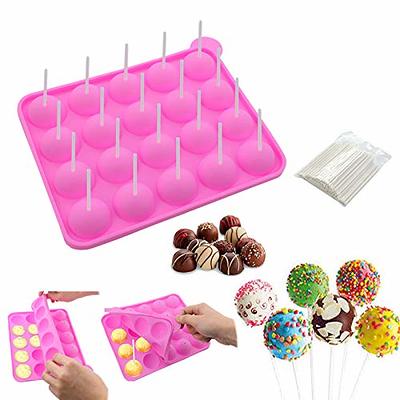 BPA Free Silicone Cake Pop Mold, Lollipop Silicone Molds,Muffin Cake Ice  Cube Trays 120 Sticks Gumdrop Jelly Moulds- Pink - Yahoo Shopping