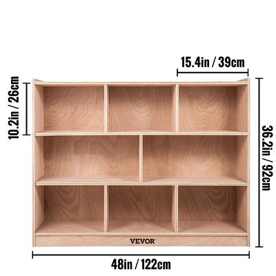 MallBest 4-Tier Kids' Toy Storage Organizer Shelf - 100% Solid Wood,Children's Storage Cabinet with 9 Plastic Bins and 1