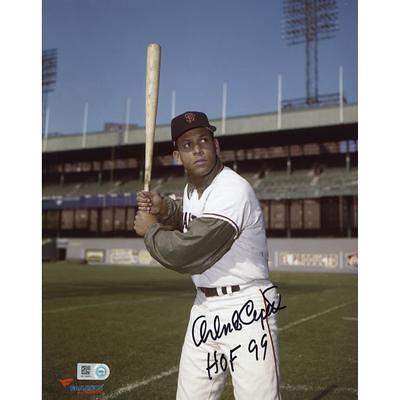 Tony Perez Cincinnati Reds Autographed 8 x 10 Vertical Hitting Photograph with HOF 2000 Inscription