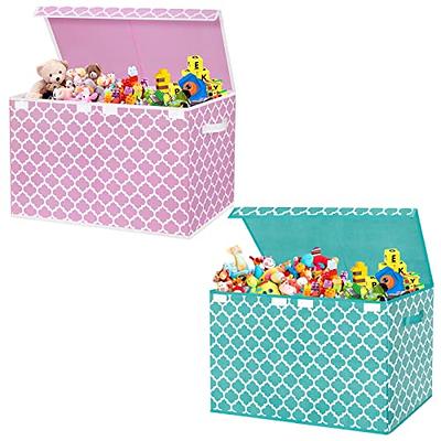 Large Storage Box with Flip-Top Lid, Decorative Holders Collapsible Storage  Bins Container for Nursery, Playroom, Closet, Home Organization 