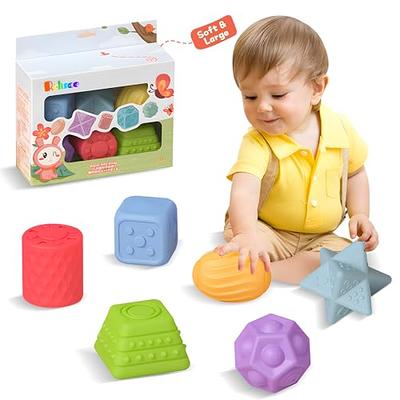 3 IN 1 Soft Baby Sensory Toys 6-12 month Montessori Toy 1 2 Year Old Infant  Teething Toy Stacking Block Ring Balls Easter Basket Baby Gift Bath Toy
