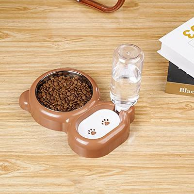 Azwraith Double Dog Cat Bowls, Pet Water and Food Bowl Set with Automatic  Water Dispenser Bottle Detachable Stainless Steel Bowl for Small Dogs and  Cats Kitten Puppy Rabbit Bunny Pink