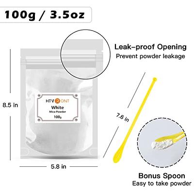 HTVRONT Mica Powder for Epoxy Resin - 1.76 oz/50g White Mica Powder,  Natural Mica Pigment Powder, Non-Toxic Mica Powder for Soap Making, Resin,  Candle