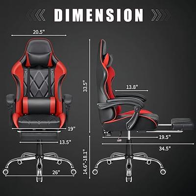 Gaming Chair Racing Office Computer Ergonomic Video Game Chair Backrest And  Seat Height Adjustable Swivel Recliner With Headrest And Lumbar Pillow Esp  - Yahoo Shopping