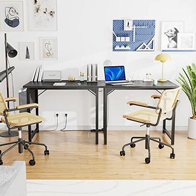 Computer Writing Desk 40 inch, Sturdy Home Office Table, Work Desk with a  Storage Bag and Headphone Hook, Espresso Gray