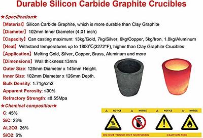 8KG Foundry Clay Graphite Crucibles,Crucibles for Melting Metal,Melting  Casting Refining Aluminum Gold Silver Copper,The High Temperature  1800(3272F)