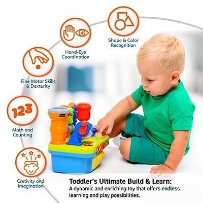  Toys for 1 Year Old Boy Birthday Gifts for Baby Boy Toy,  Musical Learning Workbench Toy for Boys Kids Construction Work Bench  Building Tools Sound Lights Engineering Pretend Play One Year