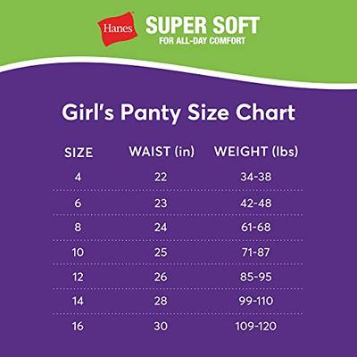 Hanes Girls' Underwear Pack, 100% Cotton Bikini Panties for Girls