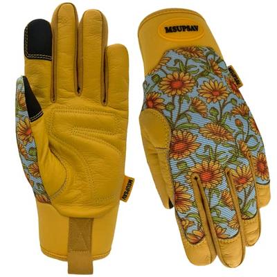 Leather work gloves for men Flexible Grip Real cowhide gardening gloves