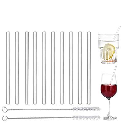  ALINK Glass Smoothie Straws, 10 x 10 mm Long Reusable