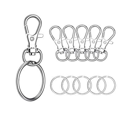 100PCS Premium Swivel Snap Hooks with Key Rings,Metal Lanyard