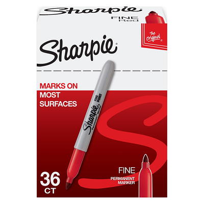 SHARPIE 37002 Permanent Markers, Ultra Fine Point, Red, 12 Count