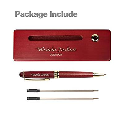 Custom Engraved Wood Pen Set, Executive Pen and Box With Free  Personalization, Rosewood Ballpoint Pen With Case For Gift - Yahoo Shopping