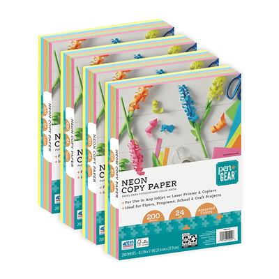 Pen + Gear Cardstock Paper, Assorted Neon, 8.5 x 11, 65 lb, 100 Sheets 