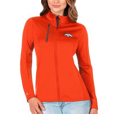 Antigua Women's Denver Broncos Fortune Quarter-Zip Oatmeal Pullover