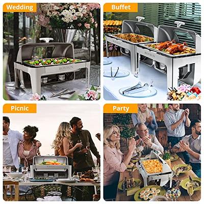 Valgus 8QT Stainless Steel Chafing Dish Buffet Chafer Set with Foldable  Frame Water Trays Food Pan Fuel Holder and Lid Food Warmers for Parties,  Banquet, Buffets, Wedding, Dining 2 Pack - Yahoo Shopping