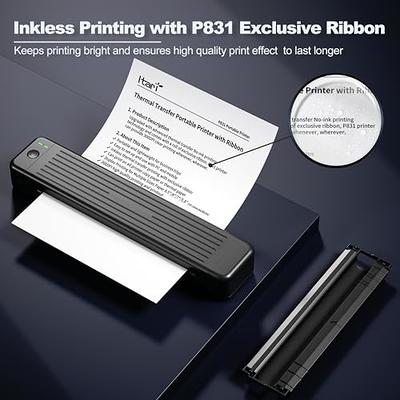 Portable Printer, A4 Thermal Printer, Wireless Bluetooth Travel Printer,  Small