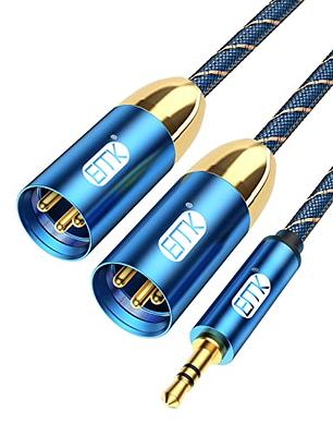 QIANRENON 90° Angle TS 6.35mm to XLR Unbalanced Microphone Cable XLR Female  to 1/4 6.35mm TS Right Angle Mono Audio Extension Cable, for Mixer