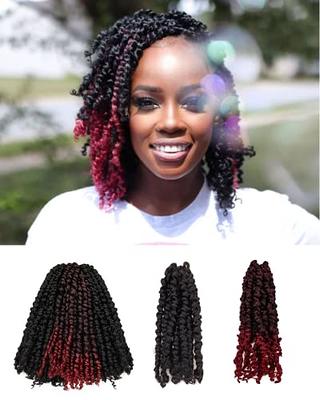 6Pcs Passion Twist Hair 18 Inch Long Bohemian Braids for Passion Twist  Crochet Braiding Hair Synthetic Fiber Natural Hair Extension(18, 1B)