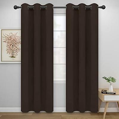 BGment Rod Pocket Brown Blackout Curtains for Bedroom - Thermal